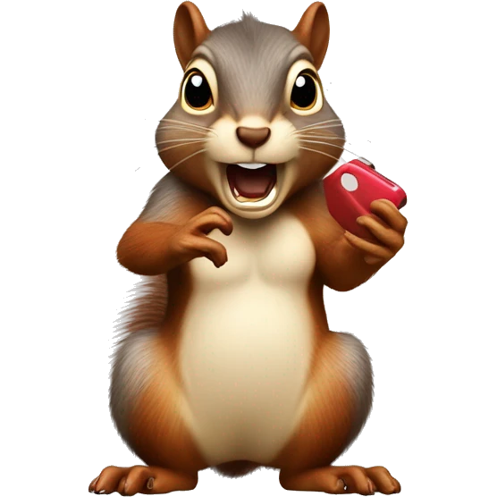 ￼ Angry squirrel, throwing an iPhone ￼ emoji