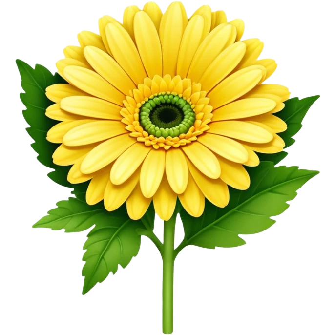 bouquet Light Yellow Gerbera Daisy, luxuriant, leaf, bud emoji
