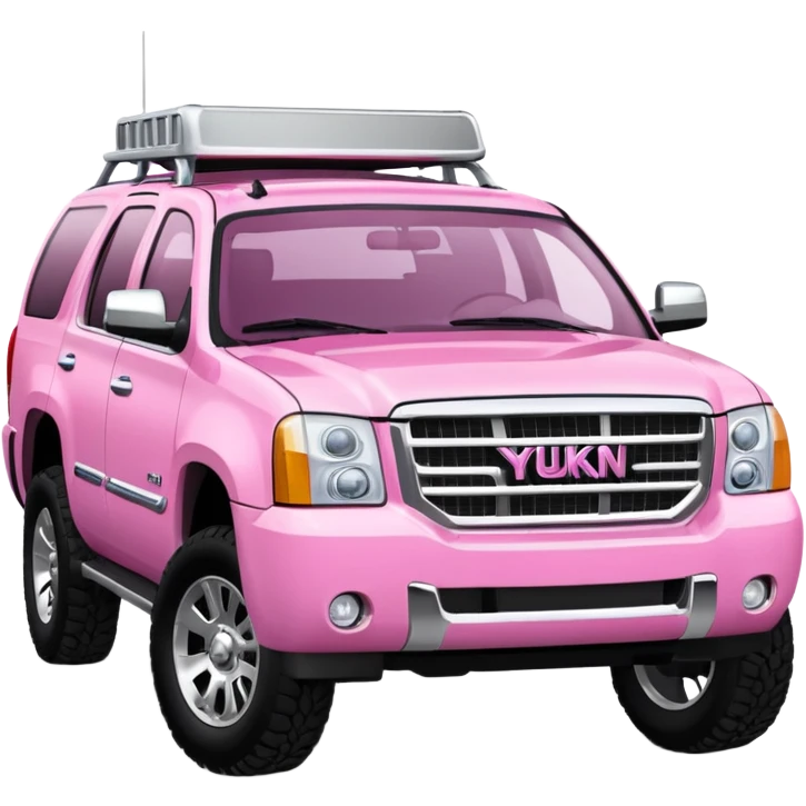 a Yukon SUV truck in pink emoji