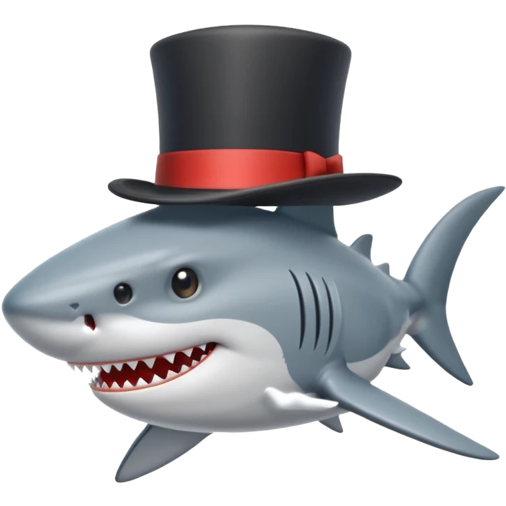 Shark with a top hat emoji