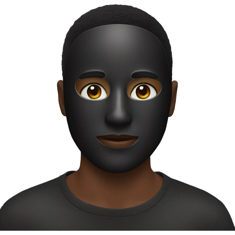 Black charcoal mask on face emoji