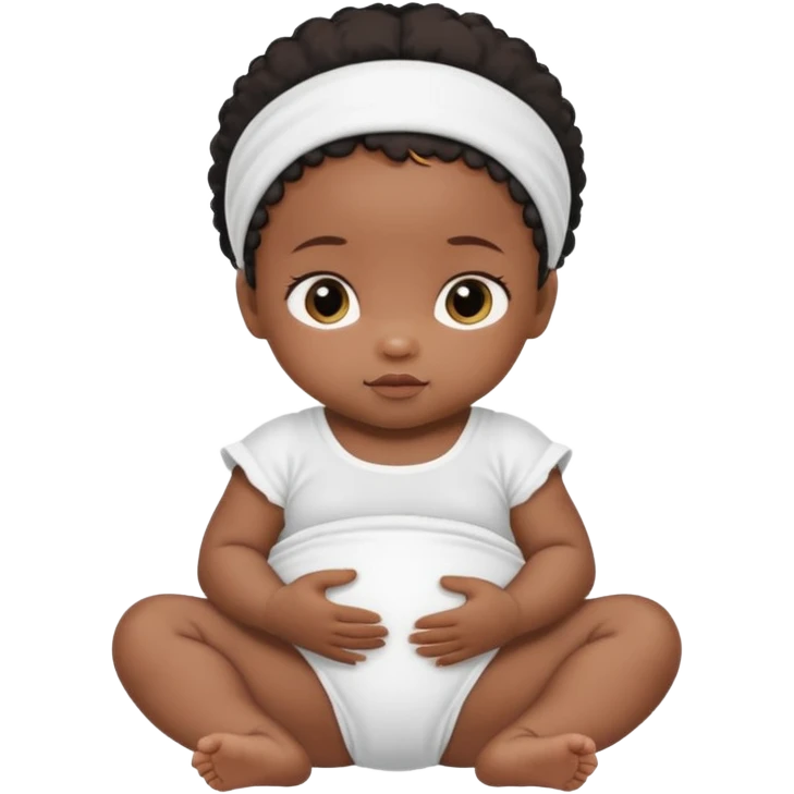 Newborn black baby girl wearing nappy emoji