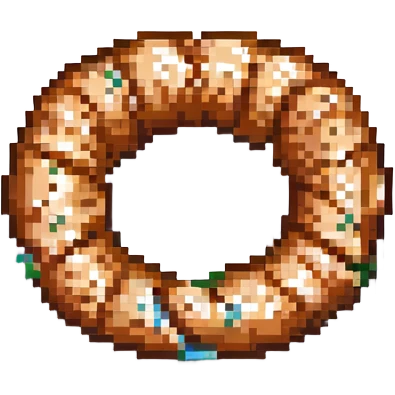 a simit, Turkish sesame bagel, pixel art style emoji