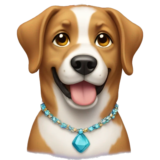 Dog with necklace  emoji