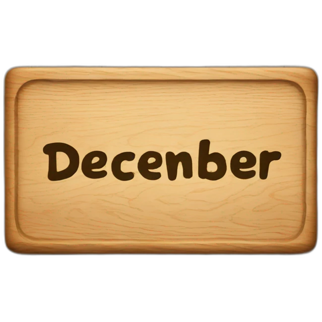 Wood sign with inscription december emoji