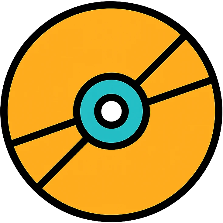 music CD icon with color outline emoji