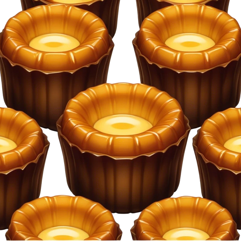 Cinematic rich cannelé, dark caramelized crust with a soft, custard-like interior, glossy finish, warm golden hues, elegant and indulgent. emoji