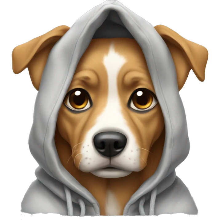 Dog wearing a hoddie emoji