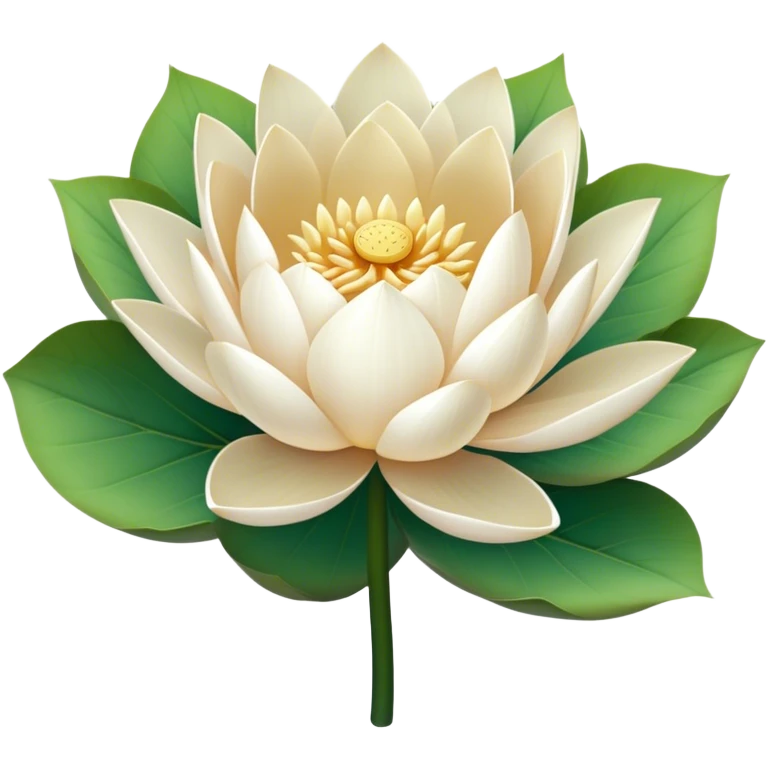 bouquet white Nymphaea lotus,stem, lotus leaf emoji