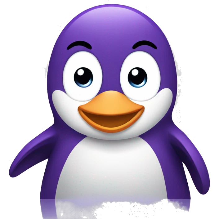 purple smiling penguin emoji