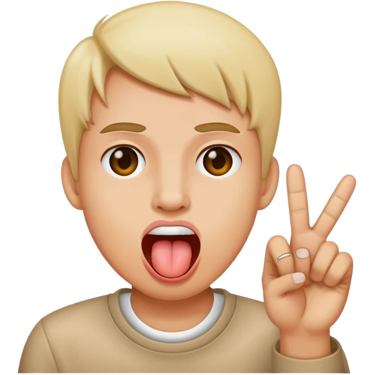 2 middle fingers and a tongue out  emoji