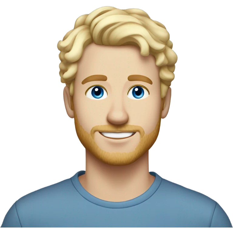 3/4 profile light curl blonde 30yo man blue eyed pale skin emoji