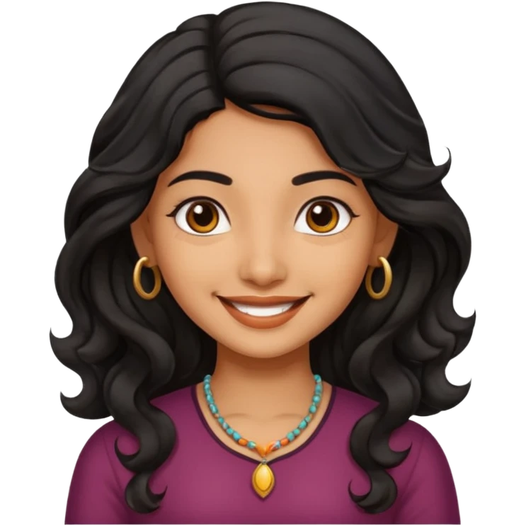 Indian fat girl south Indian wavy medium black hair tan darker skin emoji