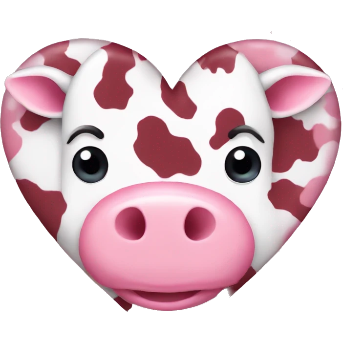 Pink cow print heart emoji