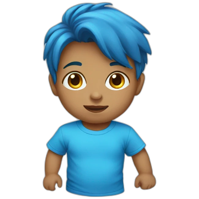 Baby with blue T-shirt  emoji