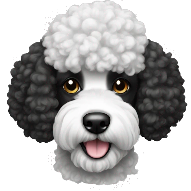 black and white poodle emoji