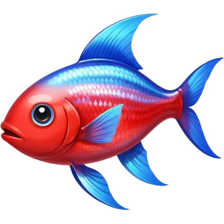 Adorable tetra fish with large sparkling eyes and long flowing fins. emoji