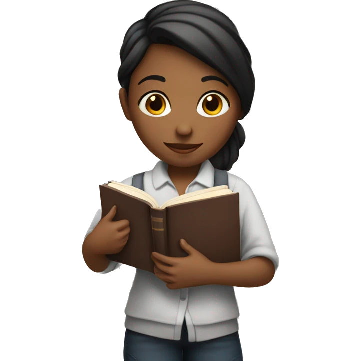 girl with a book on her hand emoji