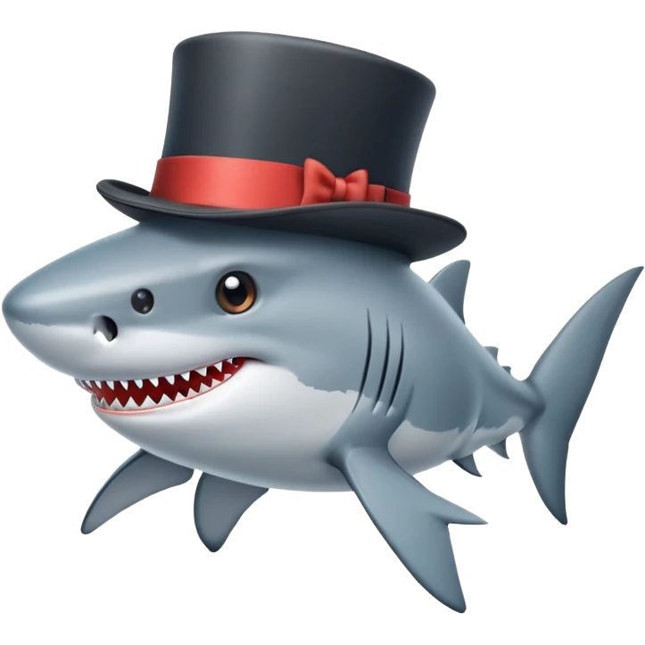 Shark with a top hat emoji