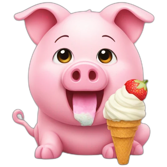 Piggy eating ice cream emoji