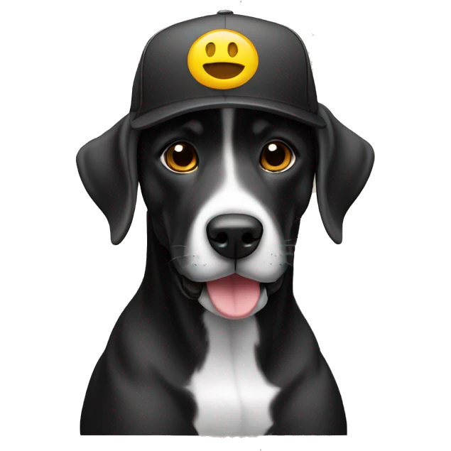 Perro negro con gorra  emoji