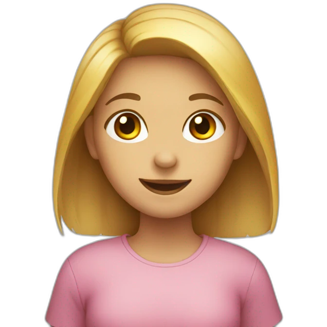 girl with a smiley in her hands emoji