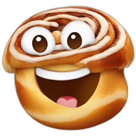 laughing cinnamon bun emoji