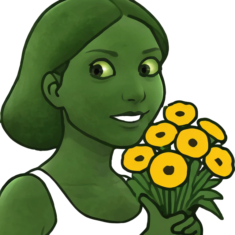 Lady offering bouquet of flowers ￼ emoji