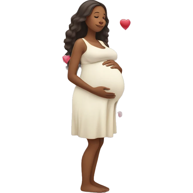 Pregnant women with hearts emoji