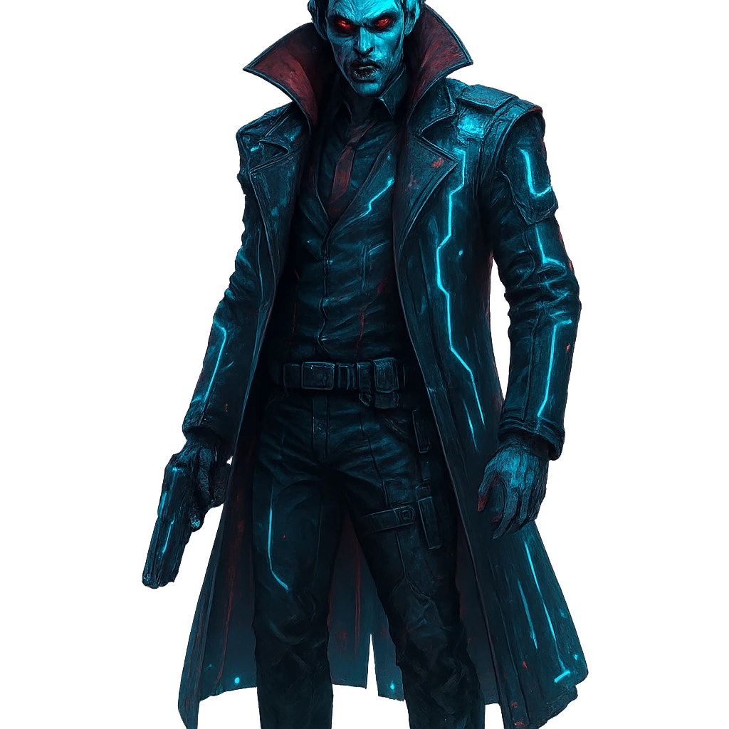 vampire man in cyberpunk setting emoji
