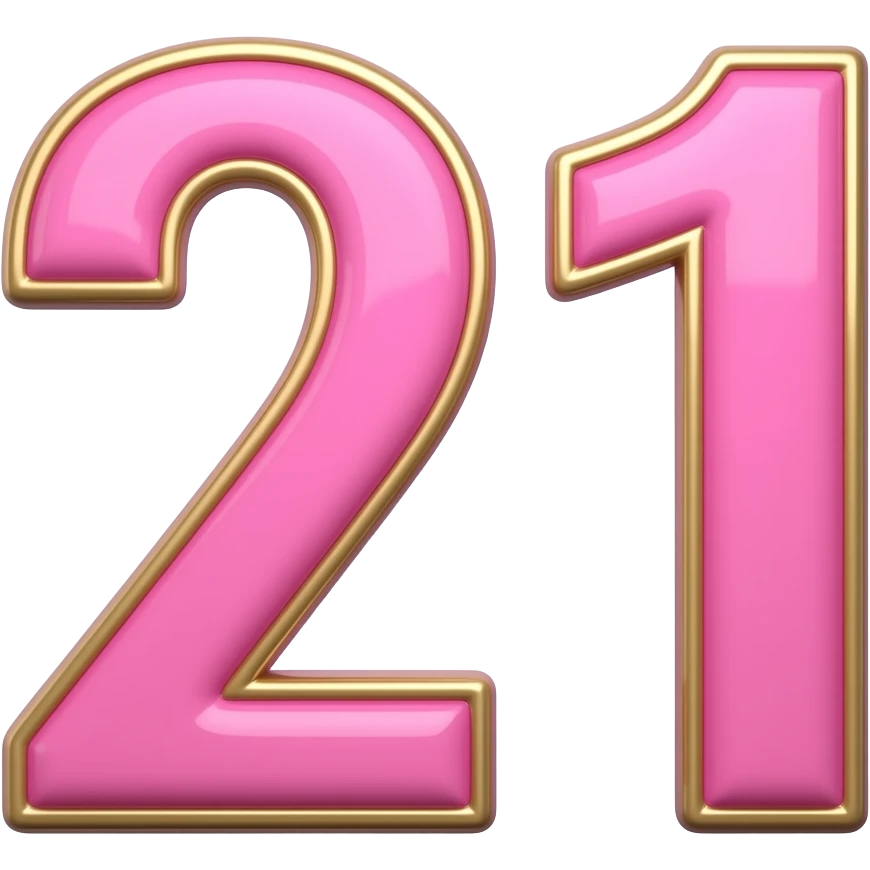 21 YWARS OF BEING AWESOME PINK AND GOLD emoji