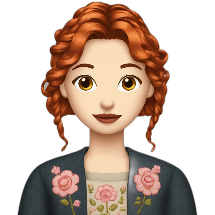embroidery girl emoji
