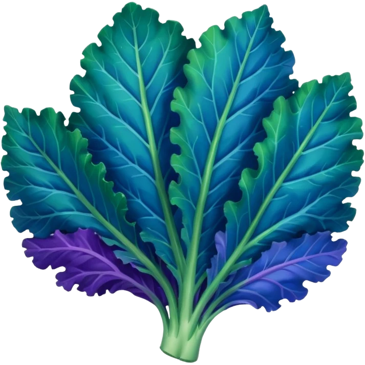 Blue and purple single leaf of kale  emoji