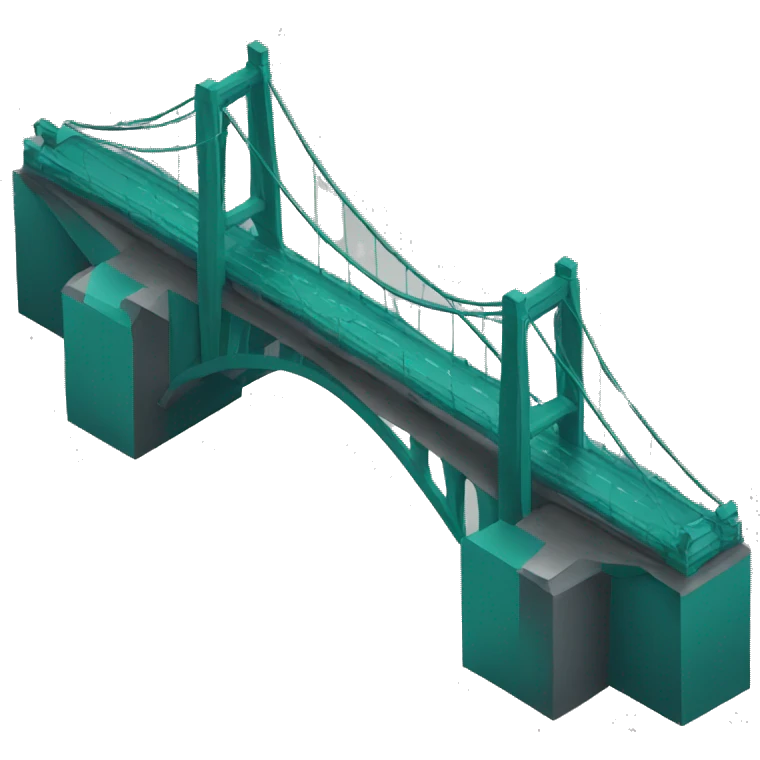 a teal bridge with dark grey background emoji