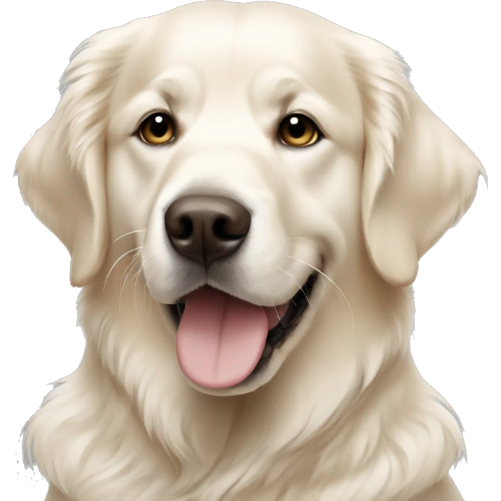 white golden retriever cone around neck emoji