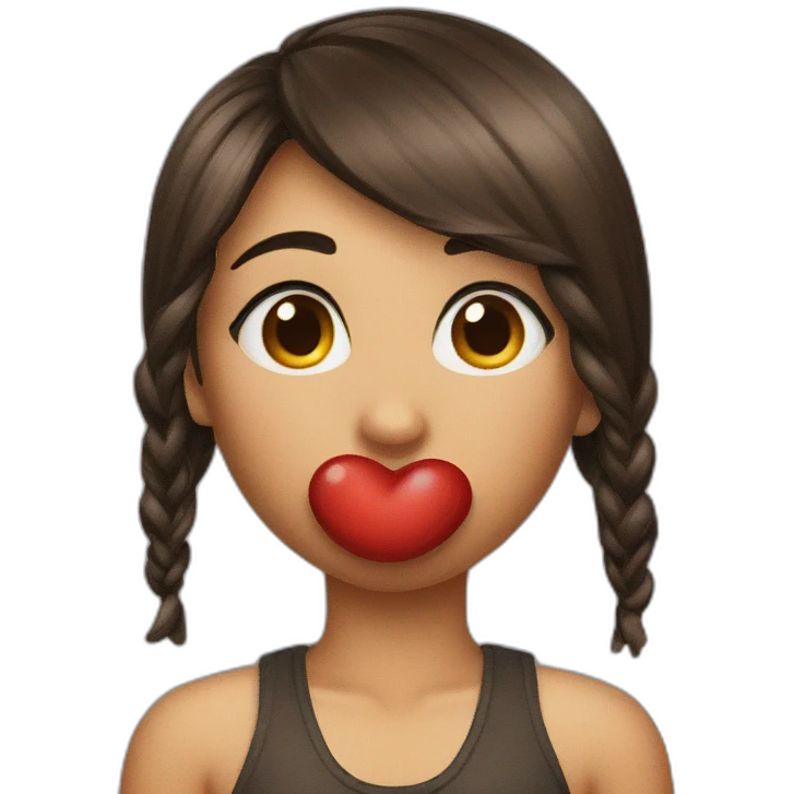 A girl kissing emoji