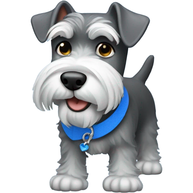 Walking schnauzer with blue collar emoji