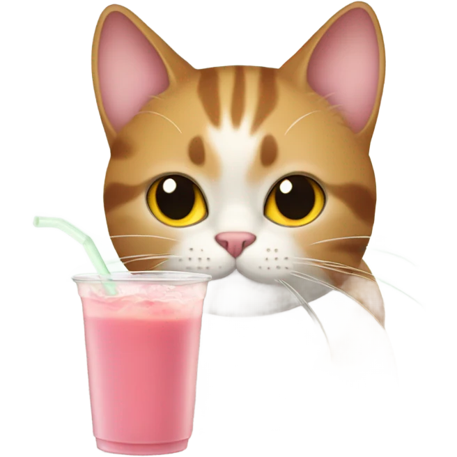 Cat drinking boba tea emoji