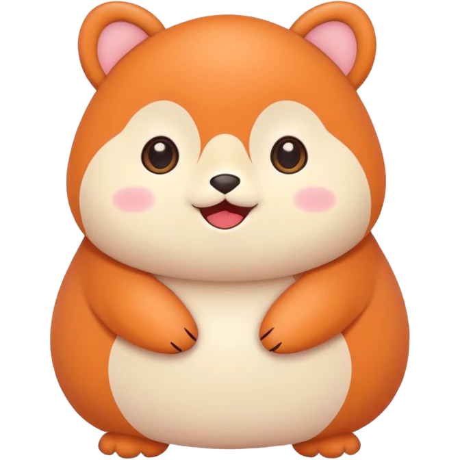 Cute animal sticker, chubby style, big eyes, kawaii illustration, soft colors, bold outline, flat vector design, simple cute pose, transparent background emoji