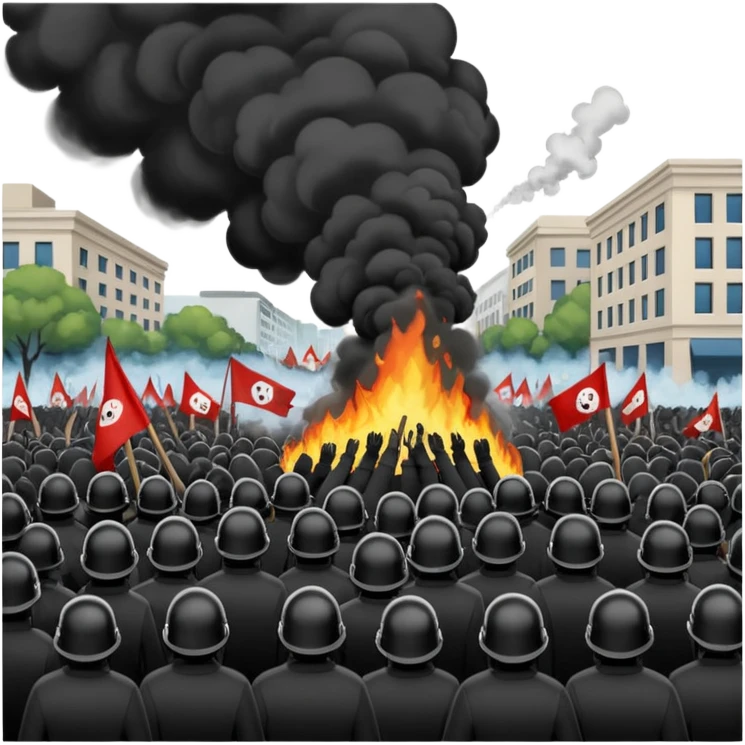 revolution, mass protests, violence, picket movement emoji