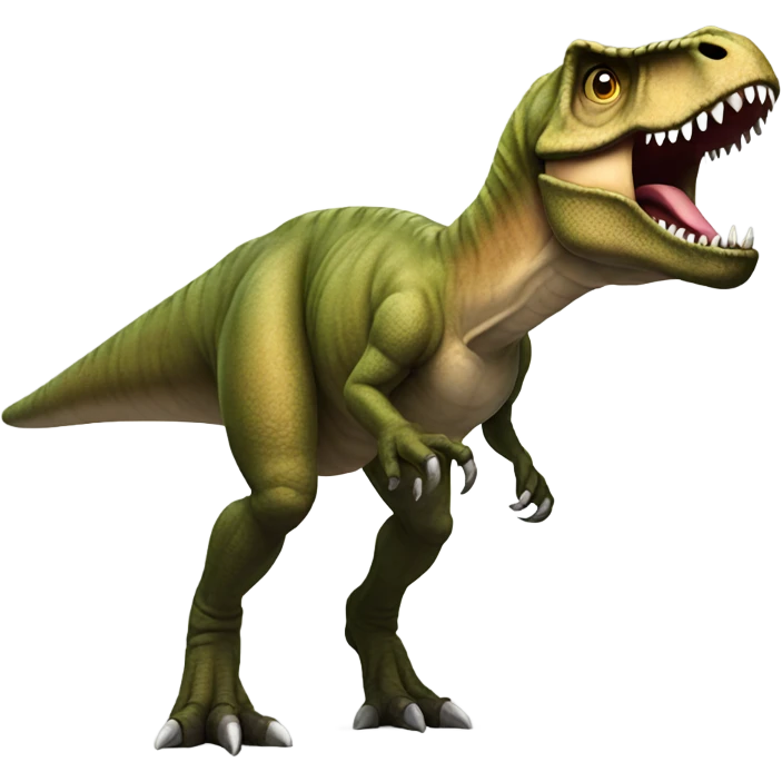t-rex pointed towards the front left emoji