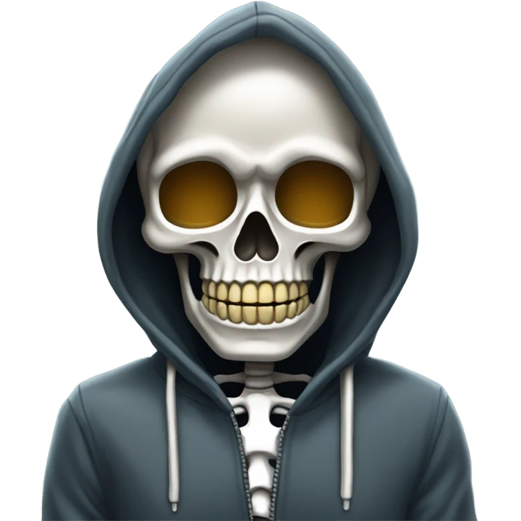 Chrome skeleton with hoodie emoji