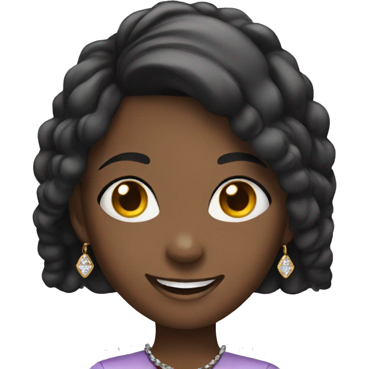 smiling girl with jewelry emoji
