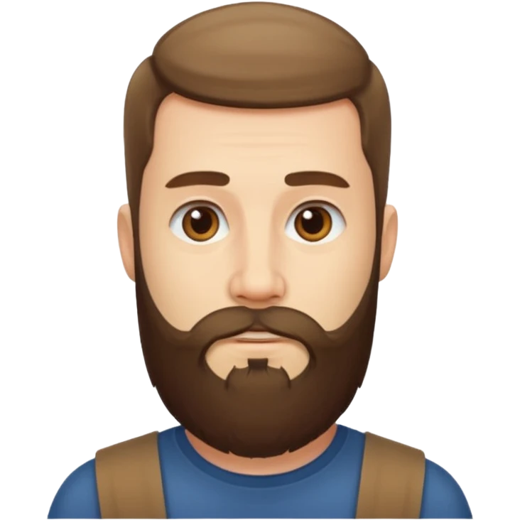 a man with short hair and long beard dont have mustache emoji