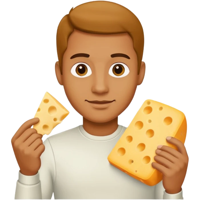 man holding cheese piece emoji