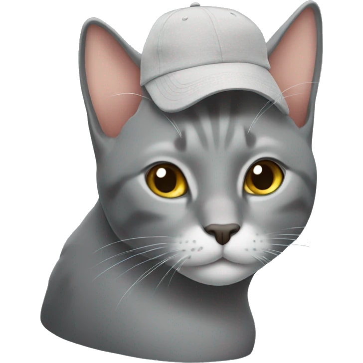 Grey cat put shoe on his head emoji