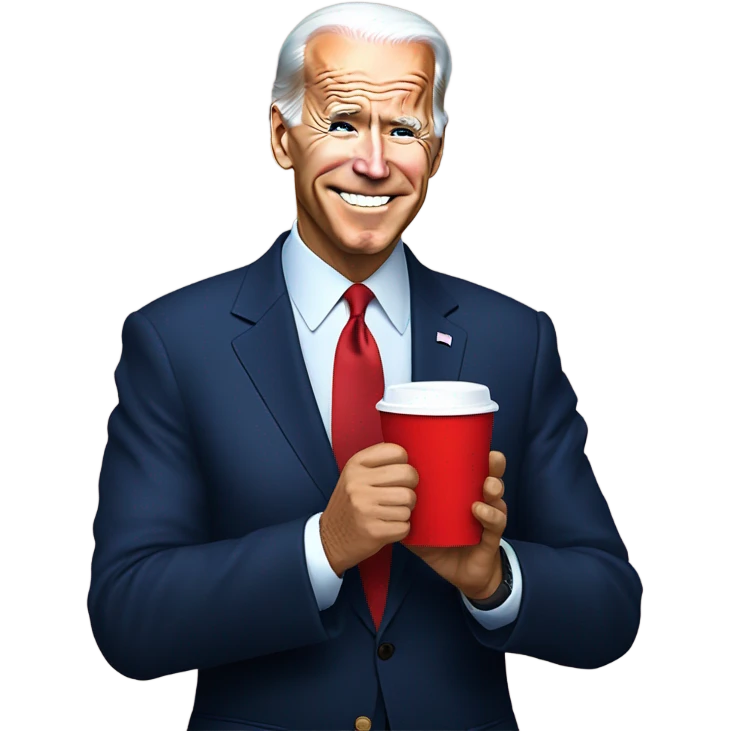 joe biden holding a red cup emoji
