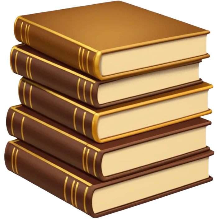 стопка книг коричневых оттенков с золотыми элементами. лежат друг на друге все закрытые. 3 штуки. 

 emoji