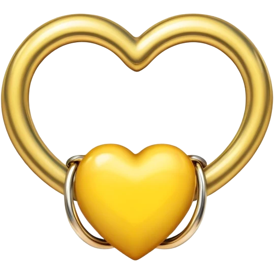 Corazon amarillo,con un anillo y dentro una j emoji
