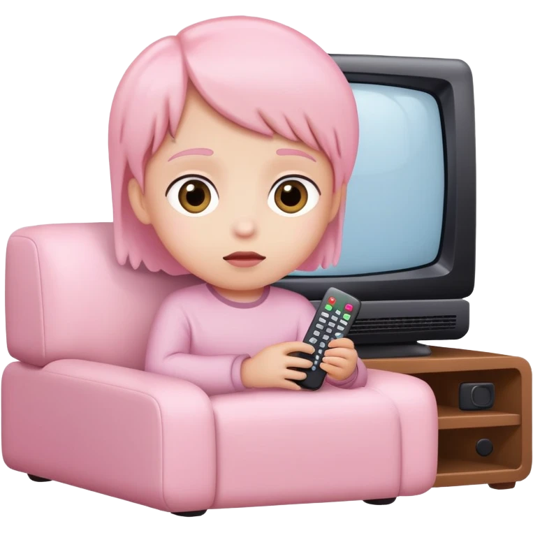 Light pink kids watching tv emoji